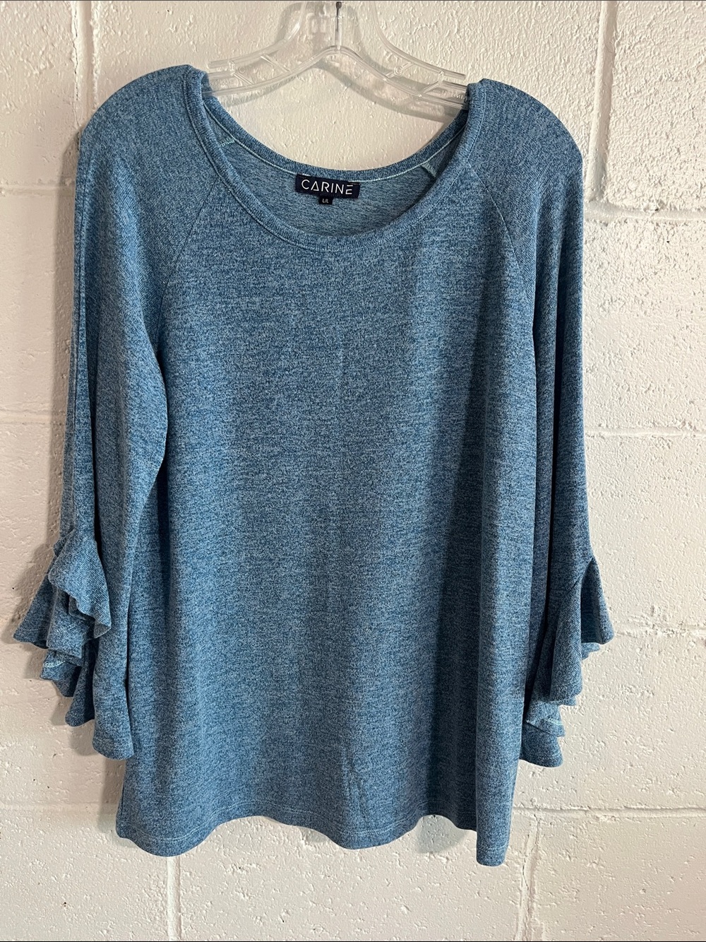 Carine Ruffle Sleeve Knit Top- Large